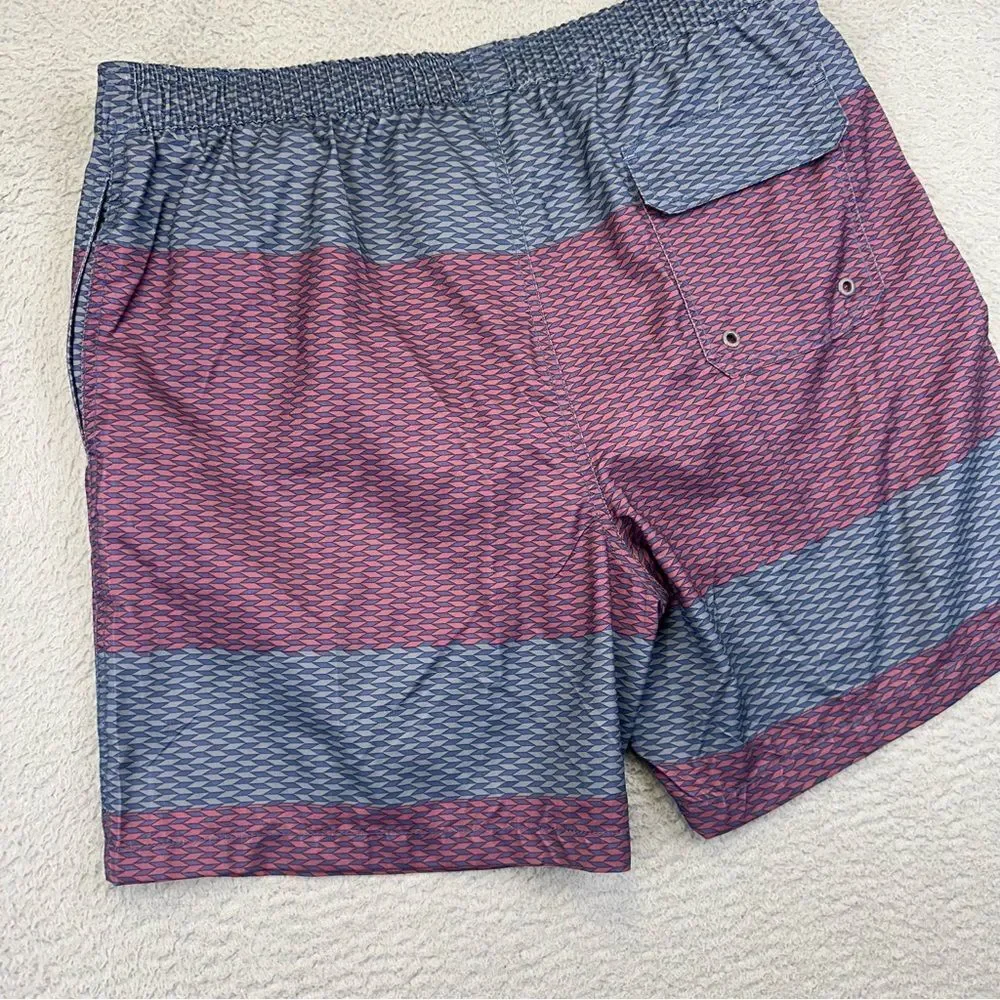 Micros Swim Trunks Mens XL Blue Red‎ Geometric Mesh Lined Beach Summer Surf NEW